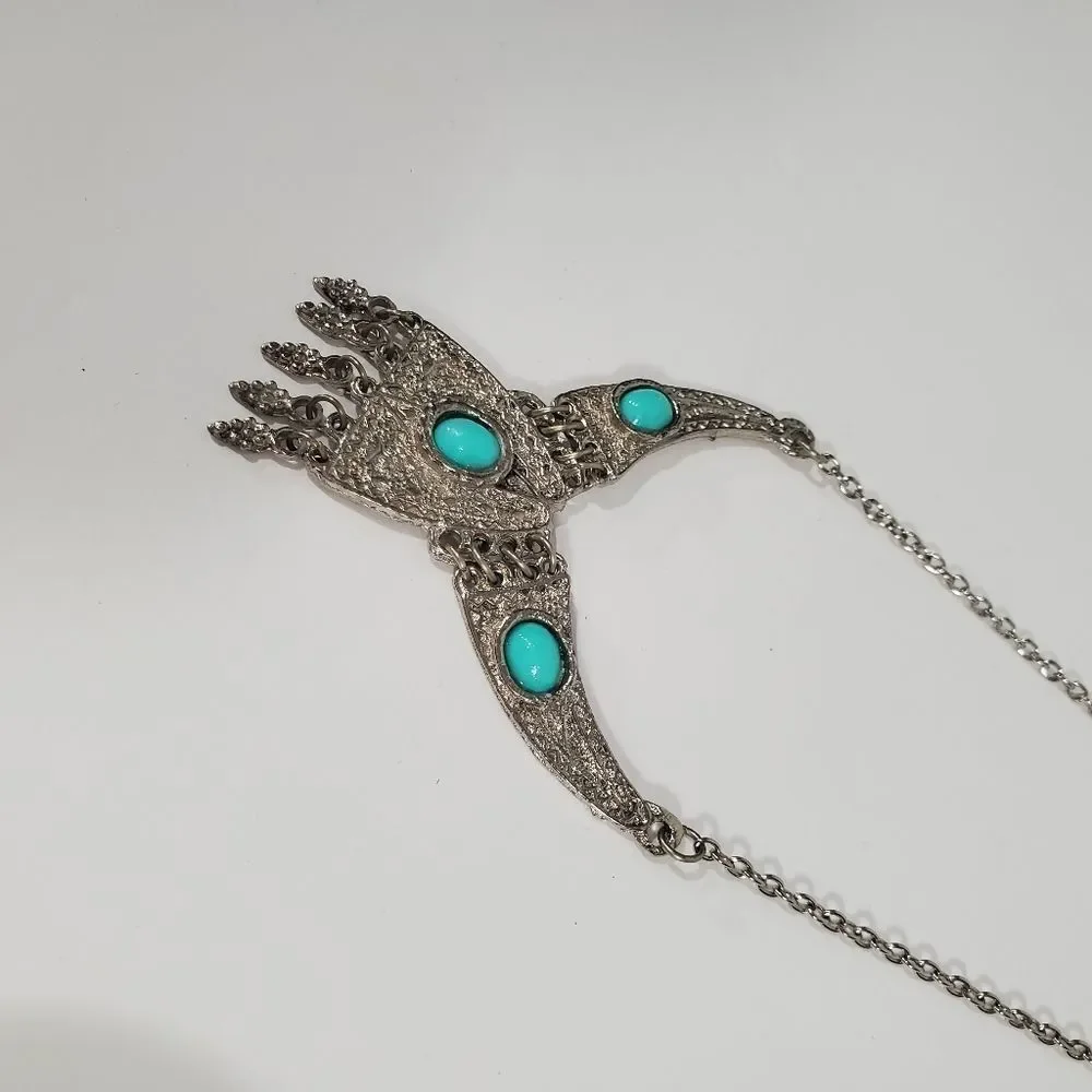 Vintage style turquoise earrings and necklace - Picture 4 of 9